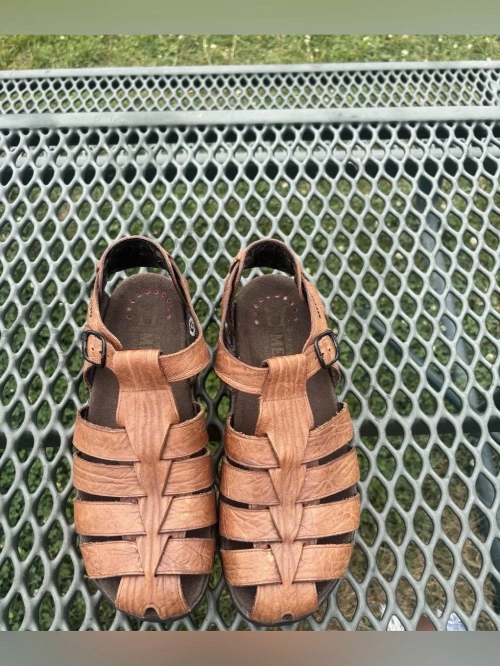 Mephisto Men's Sam Sandals Tan Grain Leather US 8 /EU 42